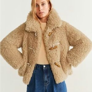 Mango Jacket Teddy Coat size S